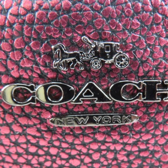 Coach Metallic Berry Pink Pebbled Leather Belt Fanny Pack 4x7x2 - Picture 6 of 6